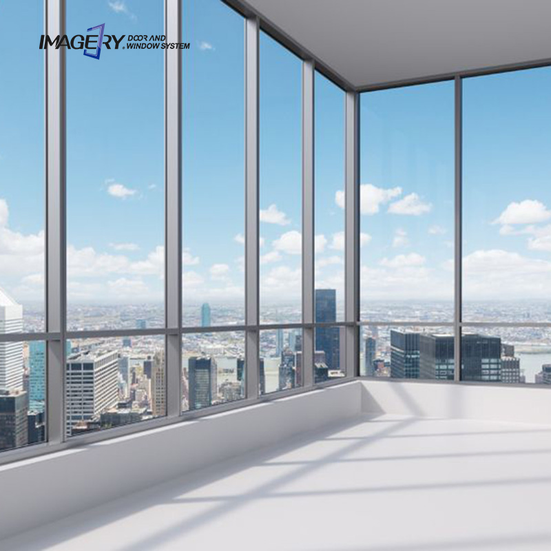 Thermal Break Picture Windows Interior Soundproof Glass Aluminum Fixed Windows