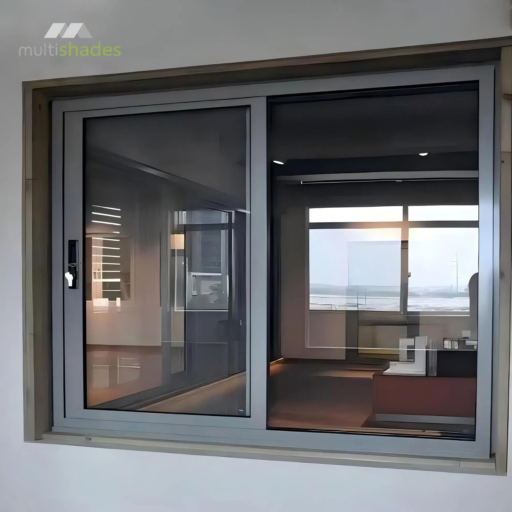 Multishades Nfrc Standard Thermal Break Aluminium Window with Tempered Glass Wind Resistant Aluminum Sliding Window