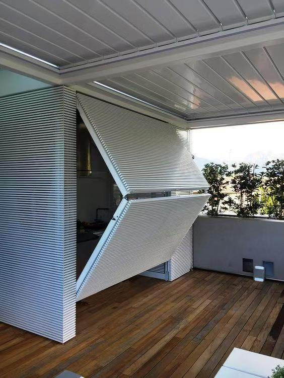 Motorized Aluminum Bi-Fold Door Automatic Operation with Remote Control