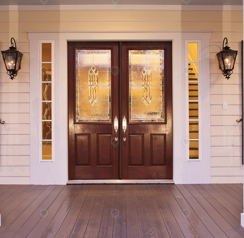 Interior Wooden Doors with Glass Panels Composite Wood Doors