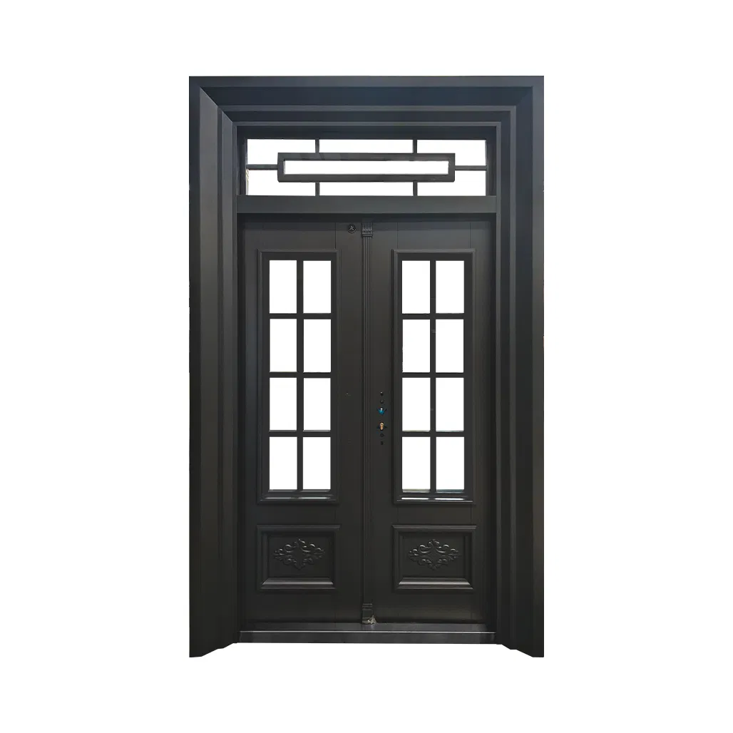 China Steel Aluminum Door Security Entrance Interior Guangdong Exterior Metal Modern Wrought Iron Front Single Garden Metallic Glass Windows and Door Price