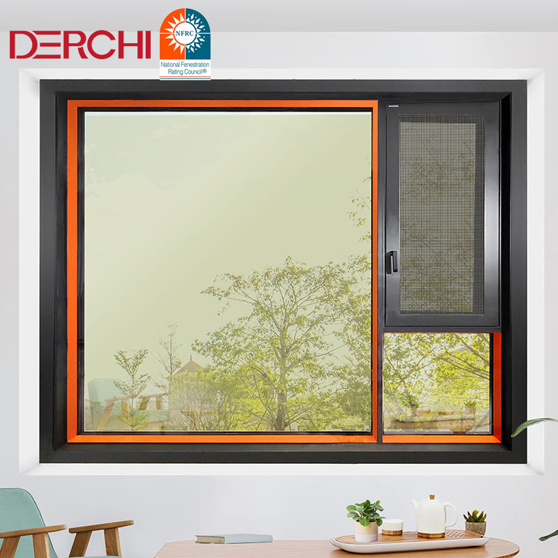 Patio Tempered Glass Aluminum Frame Casement Windows Kitchen Double Glaze Aluminum Bay Sliding Windows