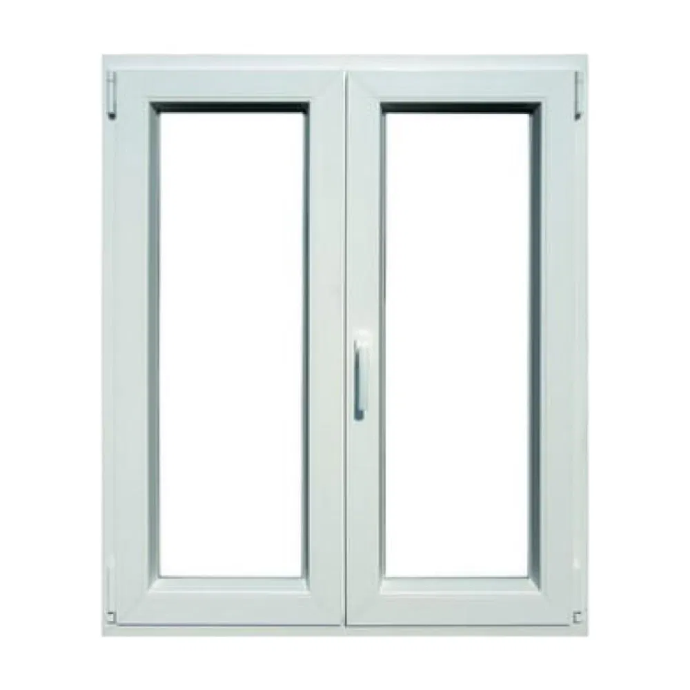White Simple Style Plastic-Steel / UPVC Casement Windows with Hollow Transparent Tempered Glass Are Suitable for Houses.