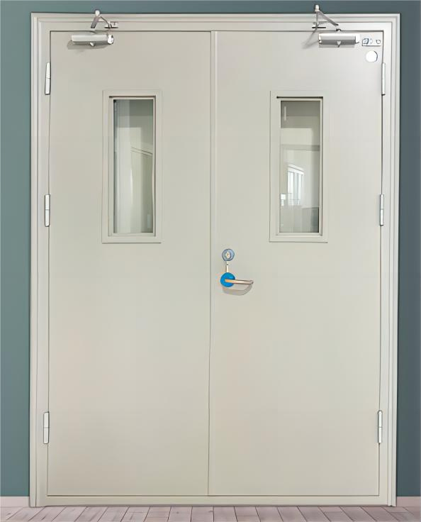 Industry Commercial UL Certificate Glazed Security Galvanized Flush Exit Door SUS 304 Stainless Steel Escape Entry Swing Metal Gate Emergency Exit Steel Door