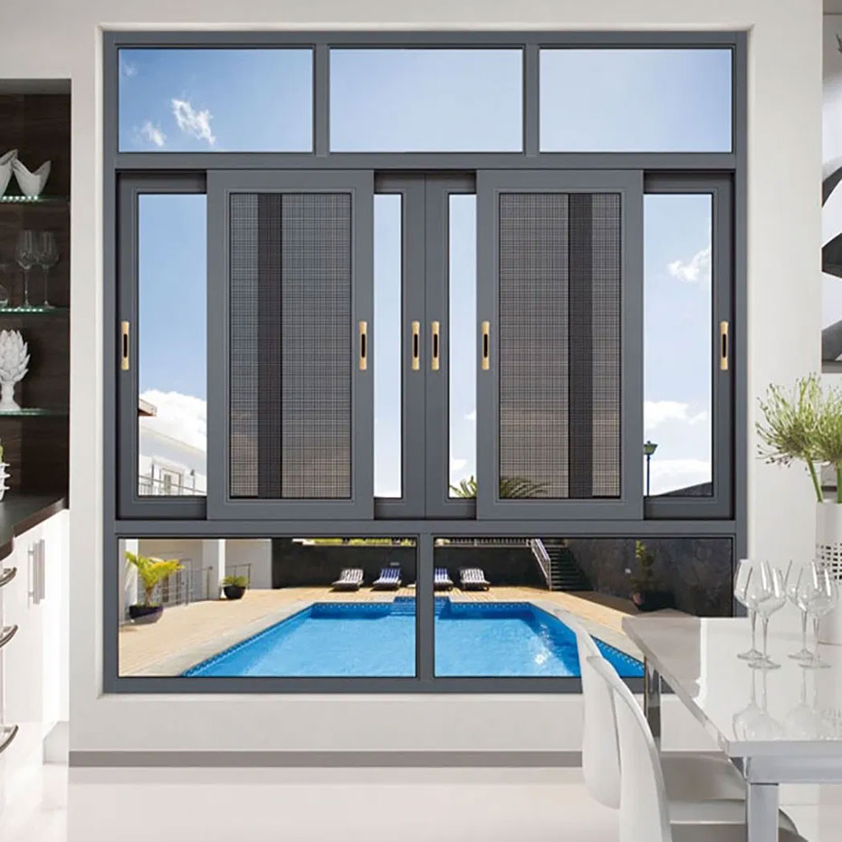 Low-E Glass Argon Filled Modern Frame Soundproof Sliding Window for Climate Control