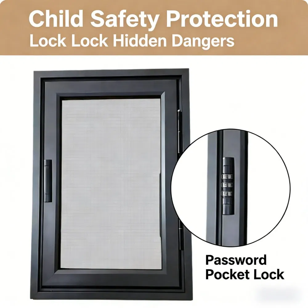 High Quality Drill-Free, Anti-Theft, High Clarity, Mosquito-Proof Aluminum Alloy Interior Casement Window for House