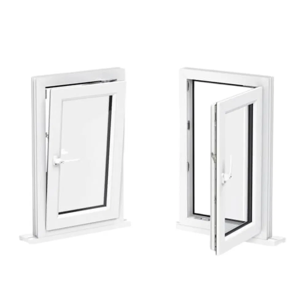 White Simple Style Plastic-Steel / UPVC Casement Windows with Hollow Transparent Tempered Glass Are Suitable for Houses.