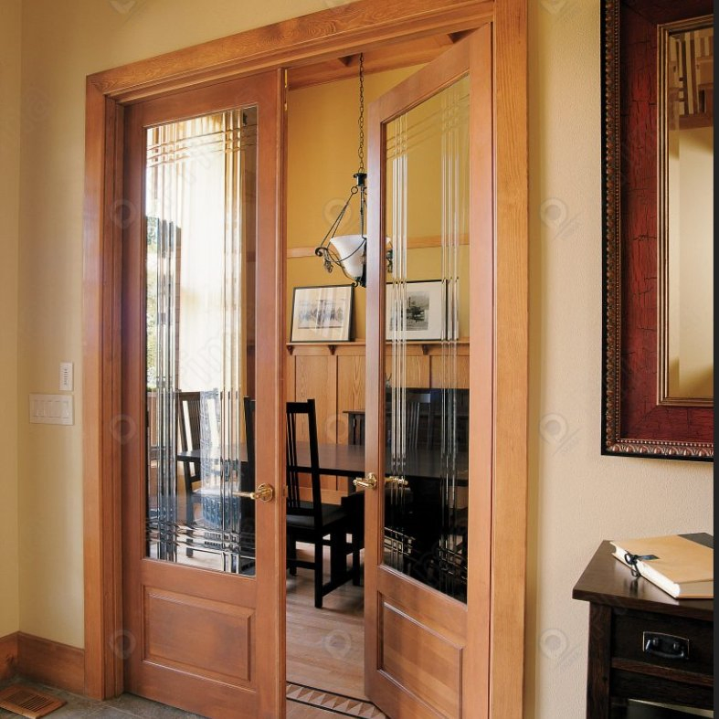 Interior Wooden Doors with Glass Panels Composite Wood Doors