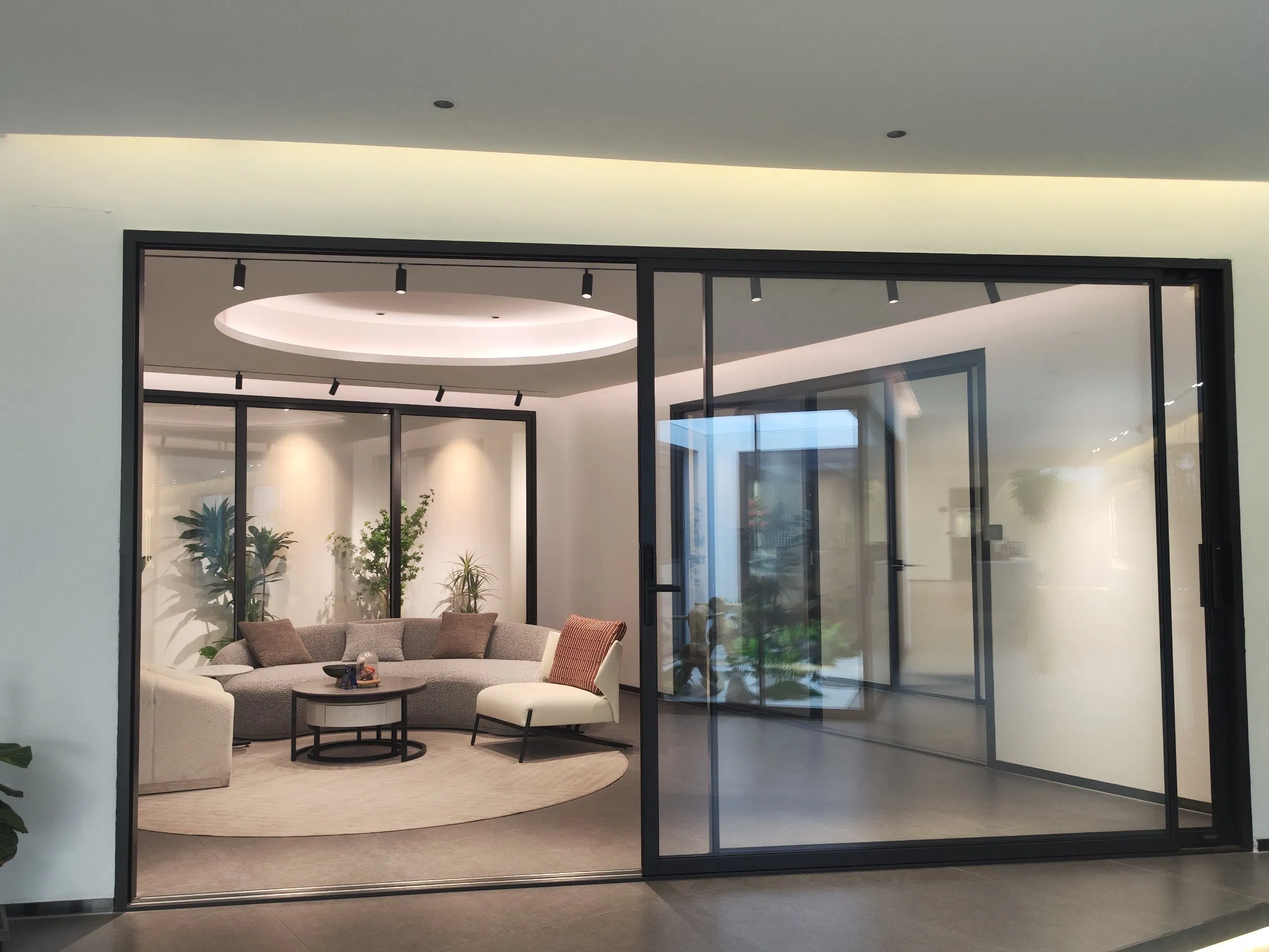 Aluminium Slim Door Aluminium Doors Exterior Temper Glass Patio Door Alumnium Big Sliding Glass Door