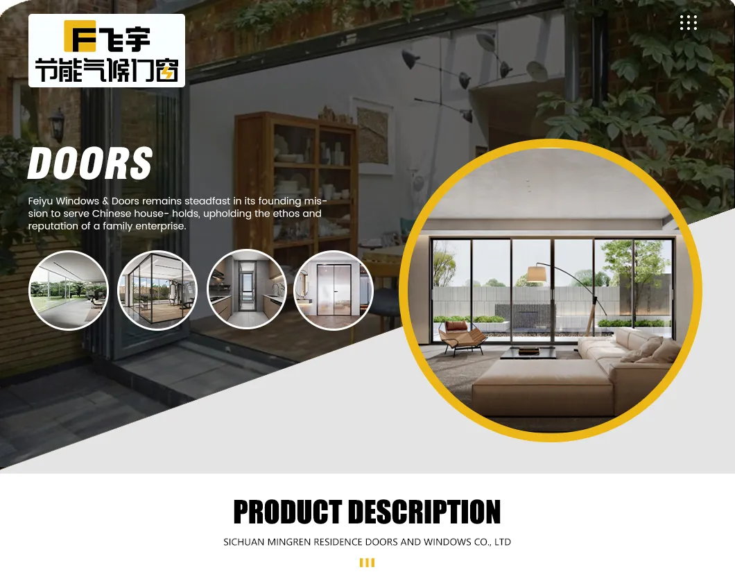 Aluminum Sliding Patio Balcony Modern Bathroom Glass Metal Door