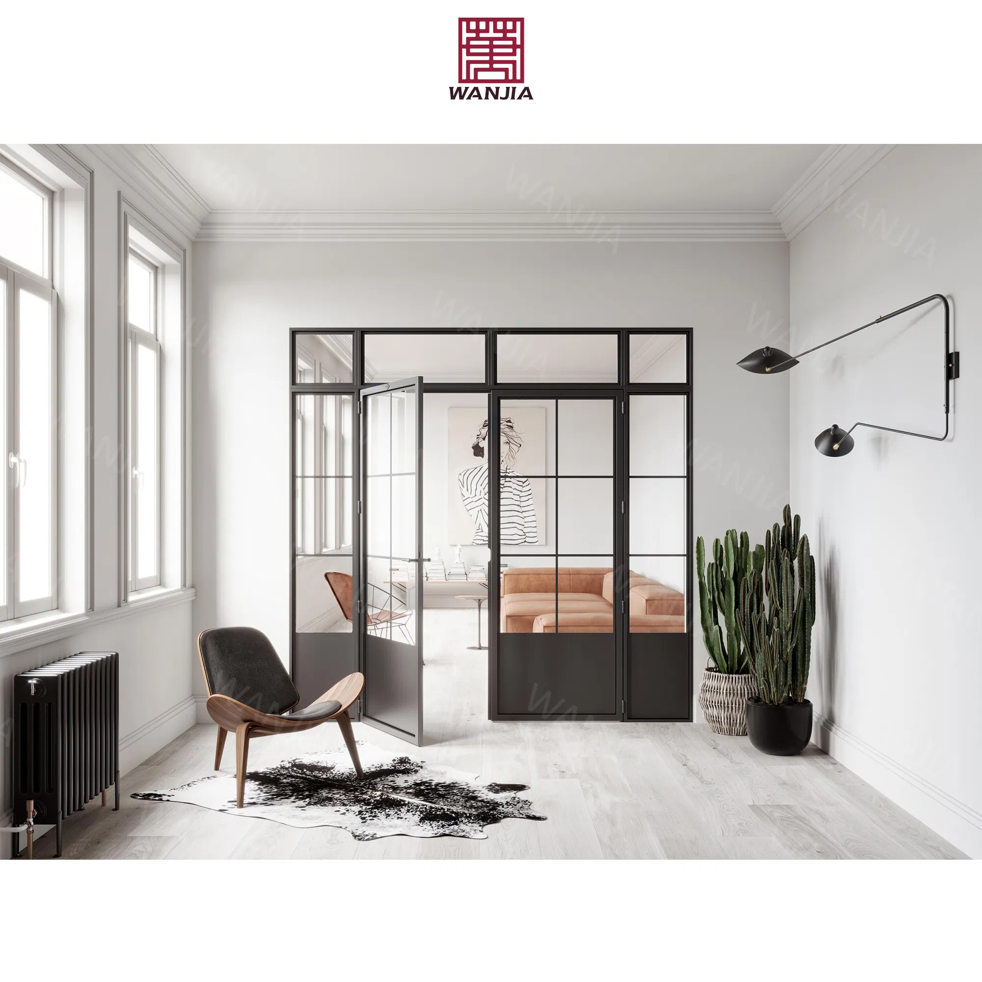 Minimalist Design Other Doors for Houses Entrance Iron Wrought French Front Door