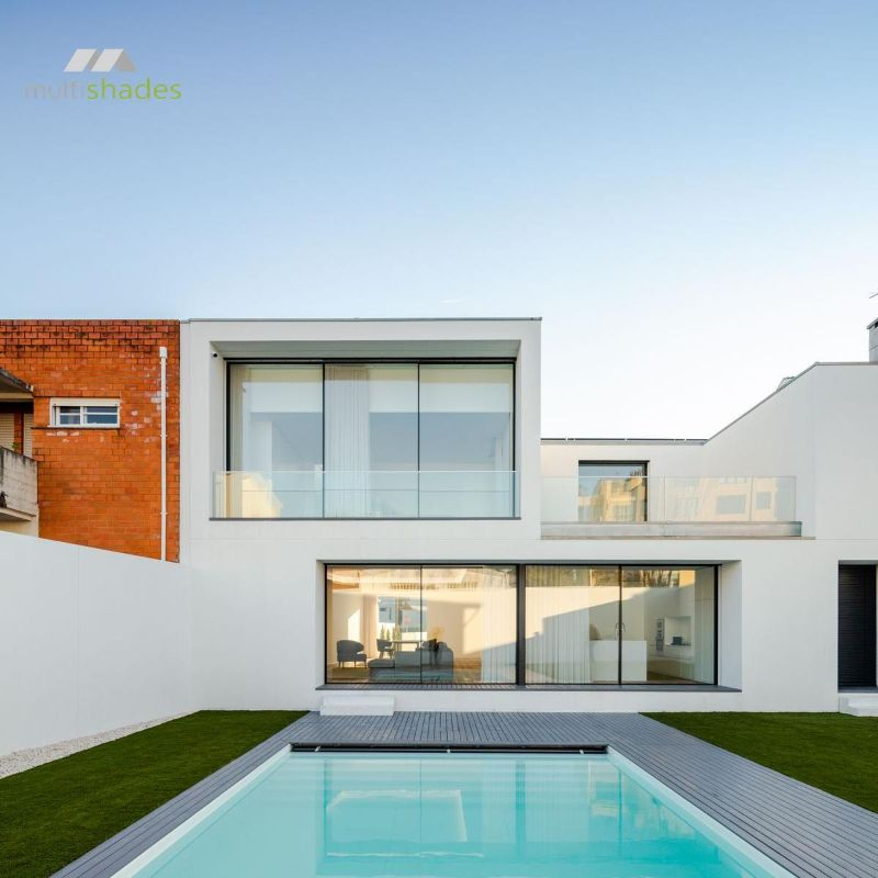 Multishades Automatic Tempered Double Glazed Glass Sliding Door Opener Aluminum Narrow Frame Modern Fashion Design