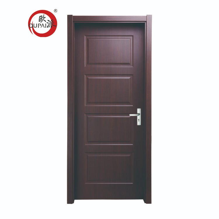 32 in. X 80 in. Modern Design Prehung 5 Panels White Hollow Core MDF Wood Texture Moulded Door for Bedroom Interior