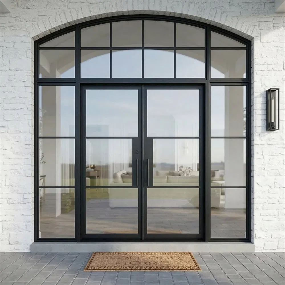 Premium French Style Steel Glass Door with Switchable Dynamic Light-Control Smart Glass