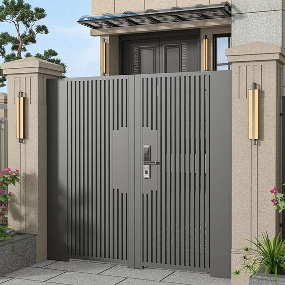 Exterior Entrance Entry Other-Doors Metal-Door Metallic Stainless Steel Armored Aluminum Modern Gate Security-Door Composite-Door Residential