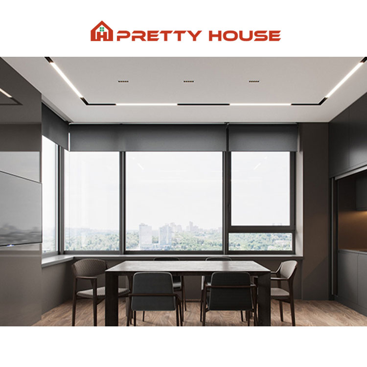 Thermal Break Powder Coated Aluminum Glass Window Fixed and Security Casement Windows