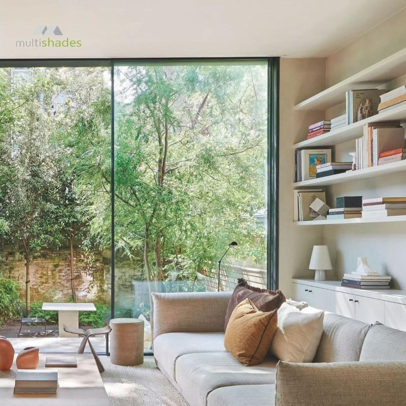 Multishades Automatic Tempered Double Glazed Glass Sliding Door Opener Aluminum Narrow Frame Modern Fashion Design