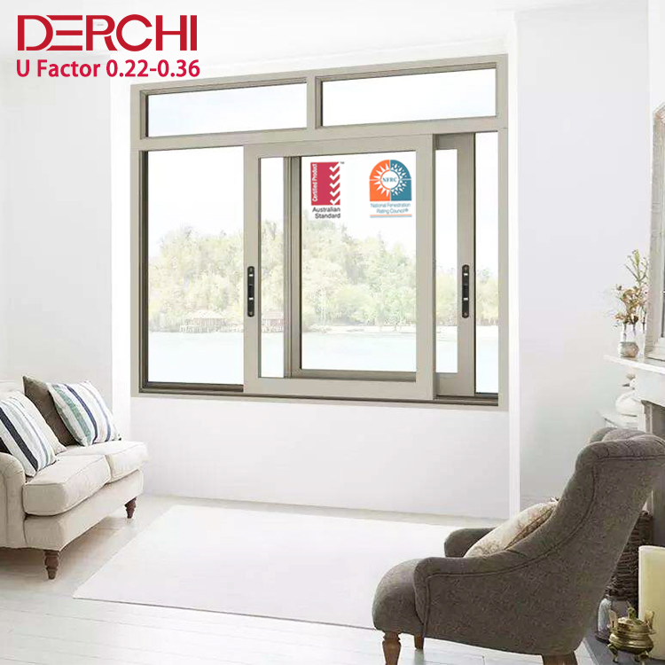 Powder Coating Wood Aluminum Alloy Horizontal Sliding Windows and Doors Made in China Fixed Windows Frameless Sliding Glass