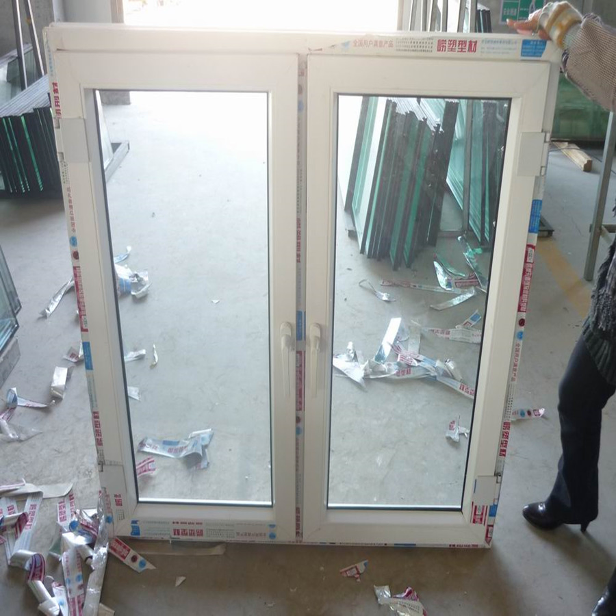 Double Panes Open Inward PVC UPVC Casement Window with Clear Glasses
