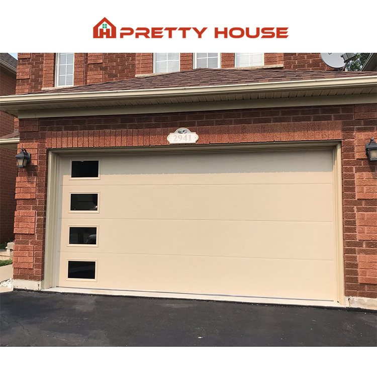 Customized Aluminum Frame Glazed Panel Insulated Clear Glass USA Garage Doors for Houses