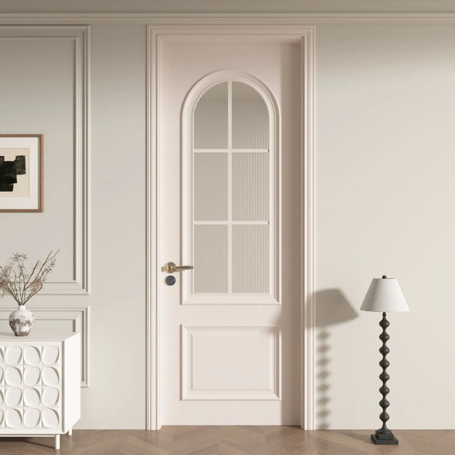 Factory Bestprice Wooden Glass Door French Design Wood Wooden Aluminum Automatic Door for Bathroom Kitchen Wardrobe Room Customization Private Label Available