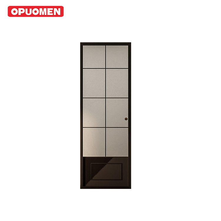 French Aluminium Glass Single Bathroom Doors Toilet Aluminum Framed Casement Doors