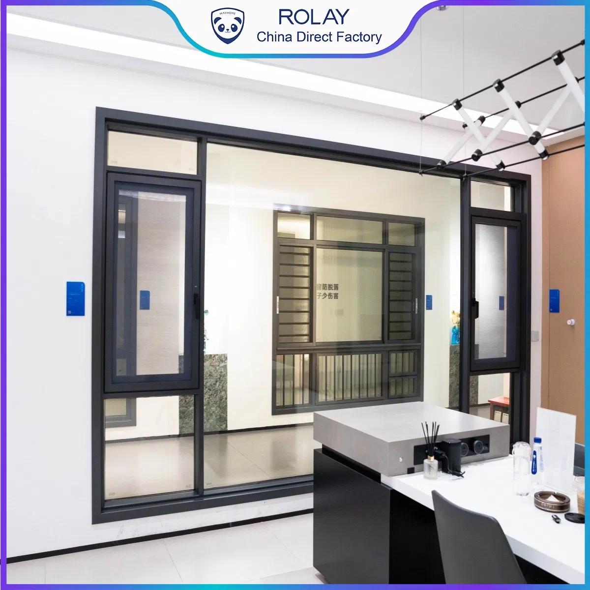 Rolay/Customized Glass Window Casement Window Children Safety Automatic Smart Control Anti-Falling Aluminium Casement Window