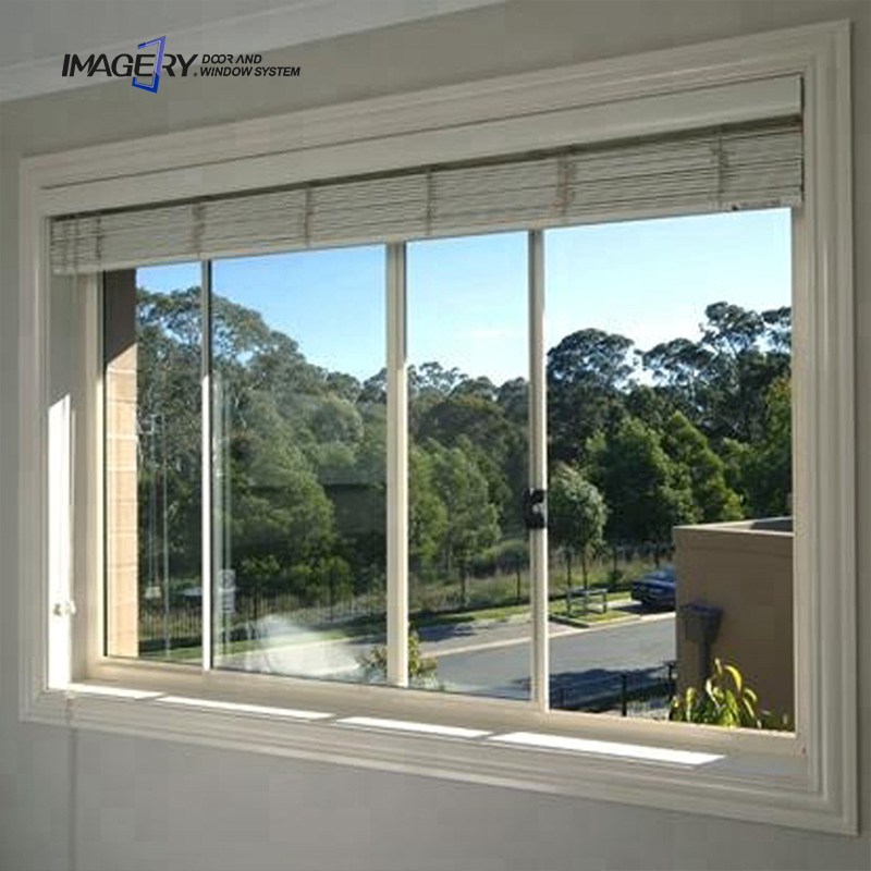 Commercial System Durable Double Toughened Glass Aluminum Sliding Window for House
