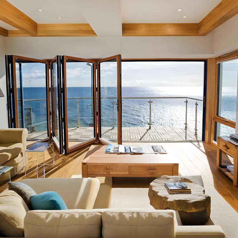 Durable Aluminum Alloy Folding Door Garden Patio Barn Door and Balcony Double Glazed Glass and Thermal Break Design Aluminium Door Bi Folding Doors