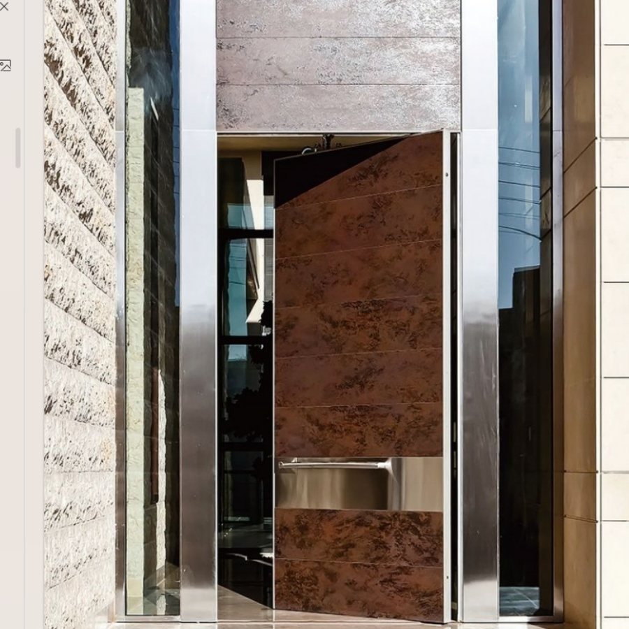 House New Design Cast Aluminum Entrance Metal Swing Residential Door