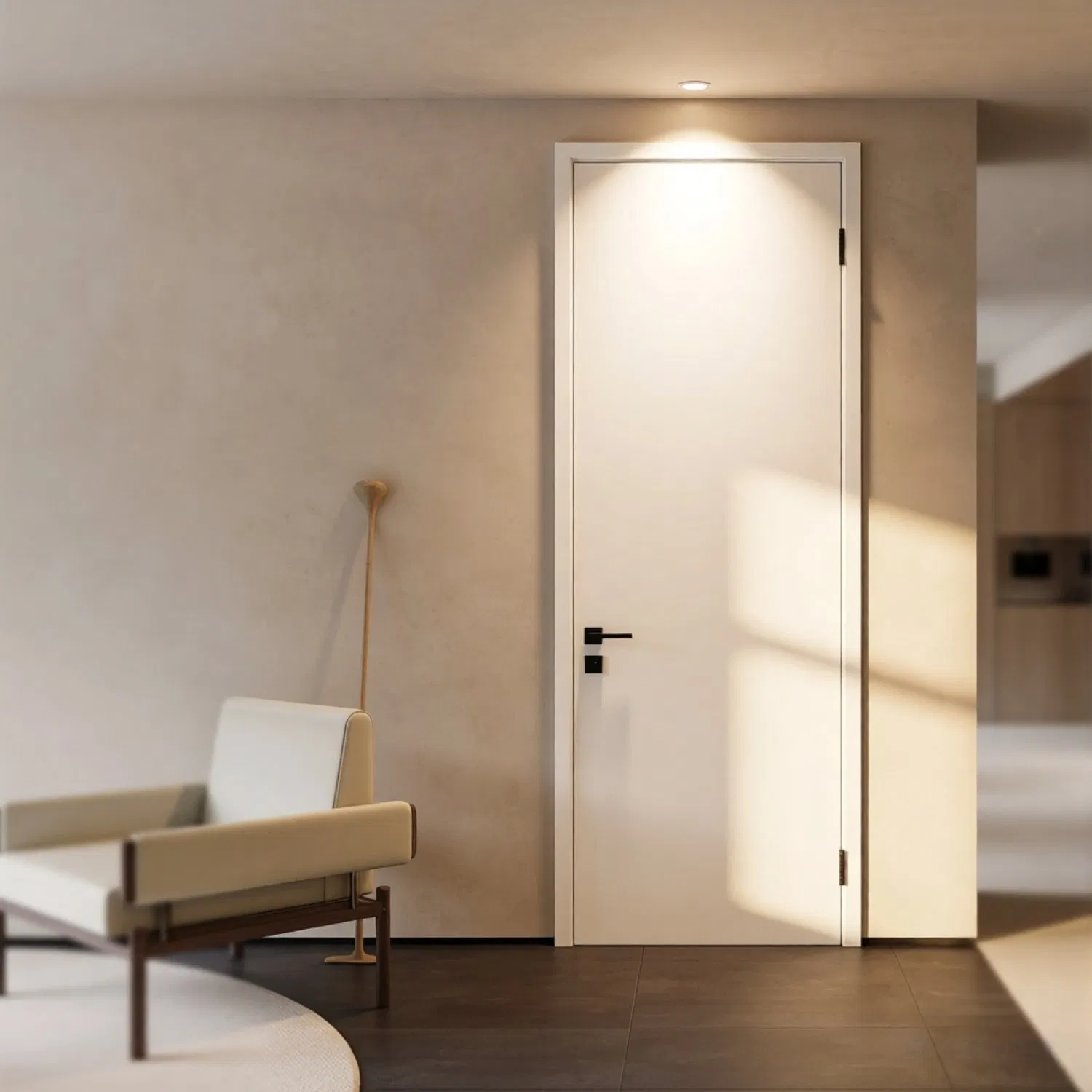 White Plain Bedroom Prehung Panel Interior Wood PVC Wpcwooden Hotel Primed Shaker Internal Hollow Core HDF Door for Home Hospital Villa Office Room Puertas Para