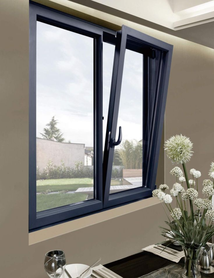 Double Glazed Metal Aluminum Casement Window with Screen
