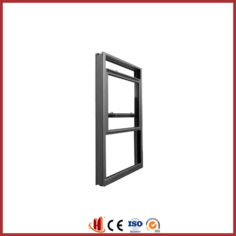 Simple Design Double Glazed Frame Glass Slide Aluminium Vertical Sliding Window