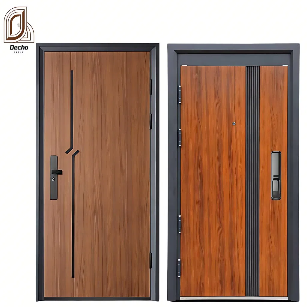 Wholesaler Customized Exterior Security Entrance Steel Door with Wrought Metal Design for Houses, Apartment, Office