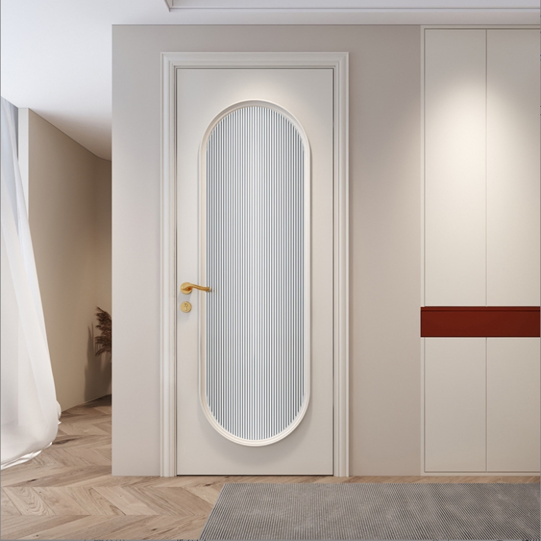 Factory Bestprice Wooden Glass Door French Design Wood Wooden Aluminum Automatic Door for Bathroom Kitchen Wardrobe Room Customization Private Label Available