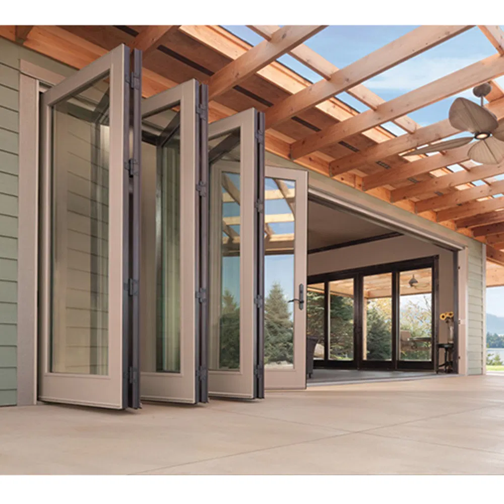 Commercial Price Accordion Certified Decorative Gate Plastic Doors Aluminum Frame Bi-Folding Patio Door