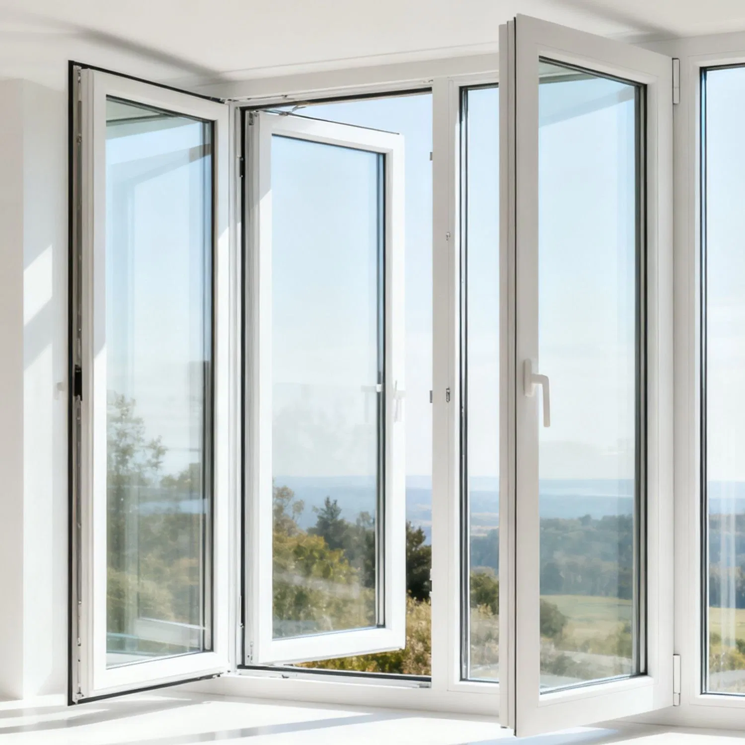 Aluminum Casement Window with Double Glazing Tinted Glass Customized Mosquito Net Grill Design Customzied Color Hung Fixed Slding Types Window