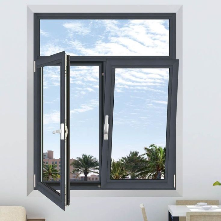 Double Glazed Metal Aluminum Casement Window with Screen
