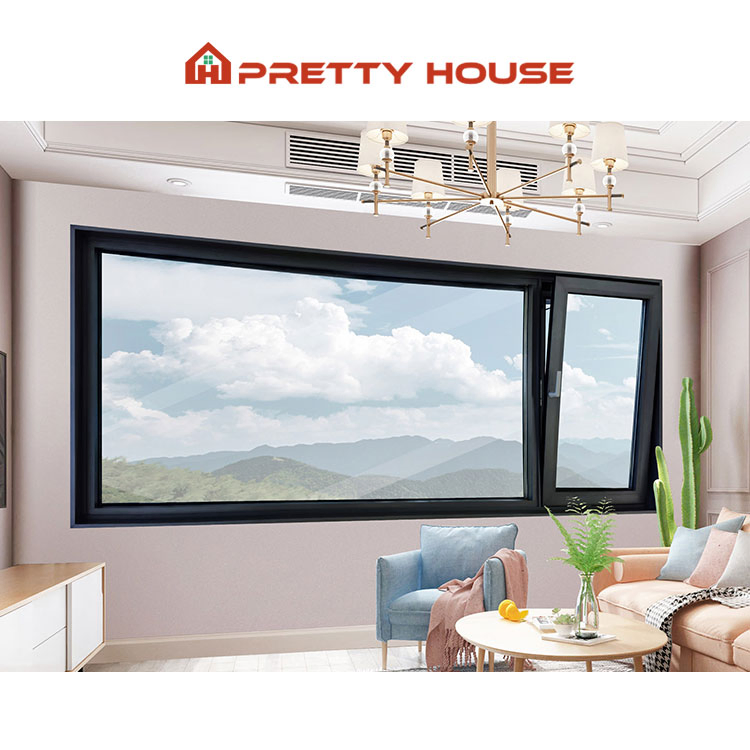 Thermal Break Powder Coated Aluminum Glass Window Fixed and Security Casement Windows