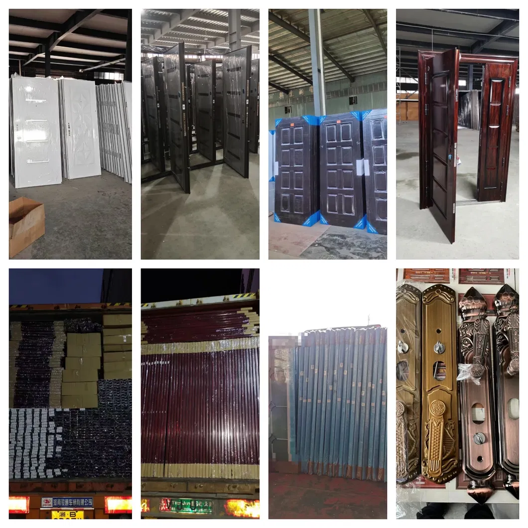 American Oval Panel Metal Security Steel Interior Door with Glass