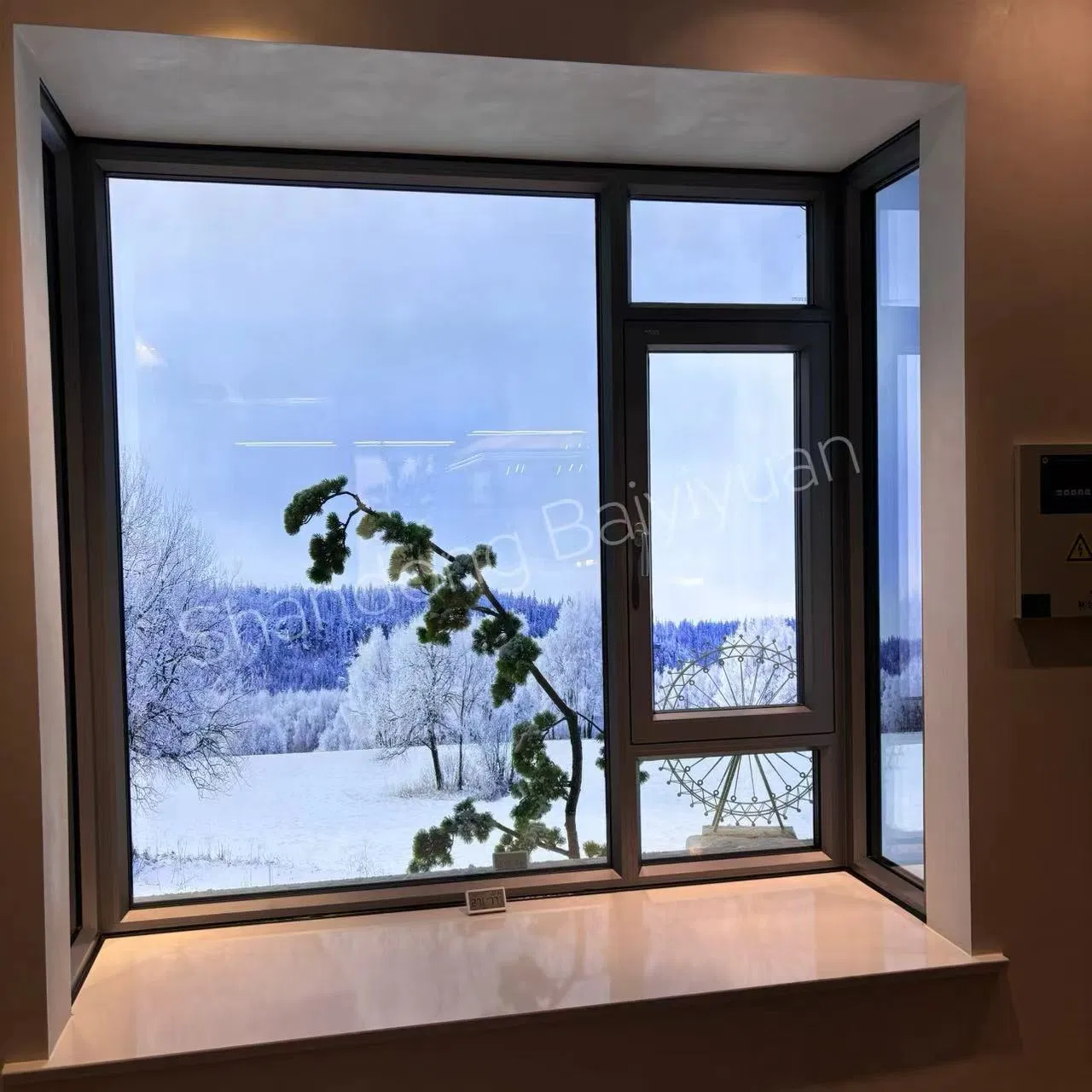 Customized Latest Design Double Layer Low-E Glass Aluminium Profile Tilt and Turn Window Energy Efficient Window Aluminum Casement Window for House