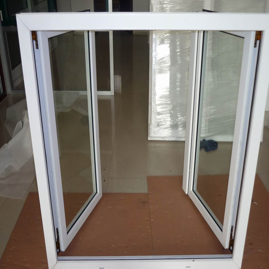 Double Panes Open Inward PVC UPVC Casement Window with Clear Glasses