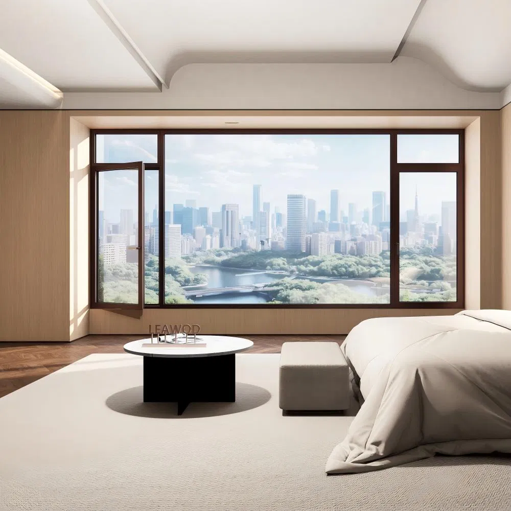 China Factory Aluminum Aluminium Swing Tilt Turn Window with Double Glazed Soundproof Glass for Home Apartment School Hotel