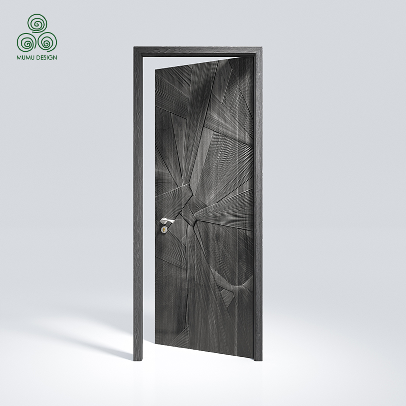 Custom Durable Weather Resistant Wooden 3D Panel Security Entry Hotel Glass Aluminum Profile Door