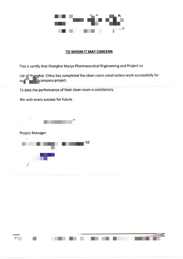 Customer Recommendation Letter