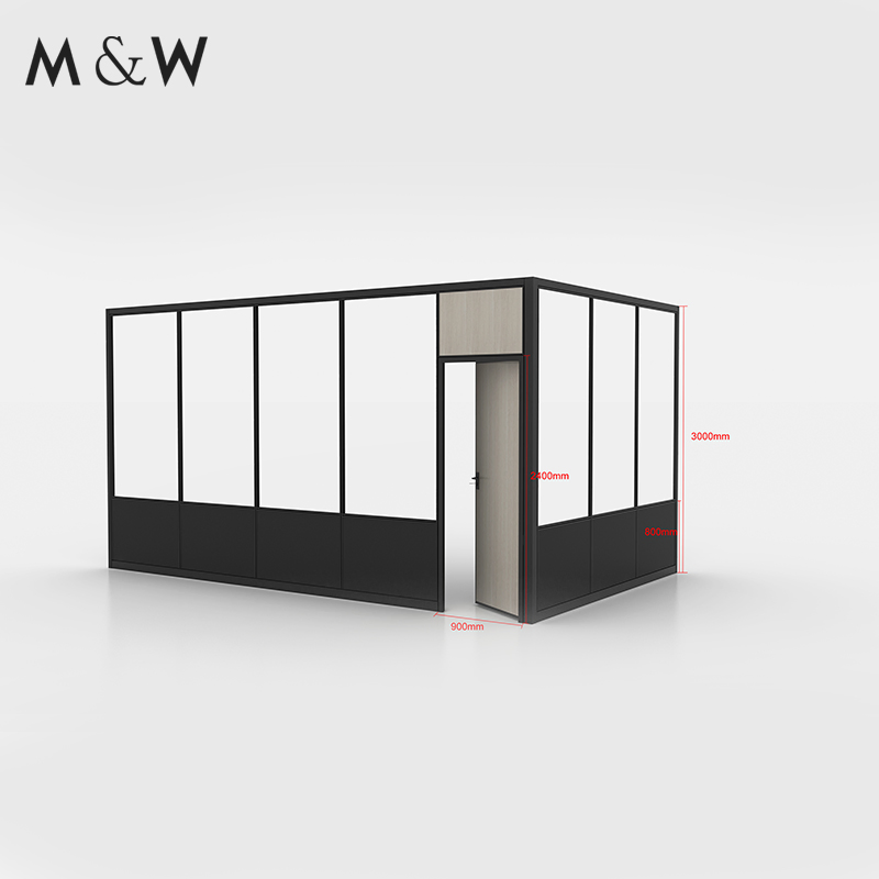 M&W Foshan Manufacture Partition Office Wall Glass Demountable Interior Glass Office Partition