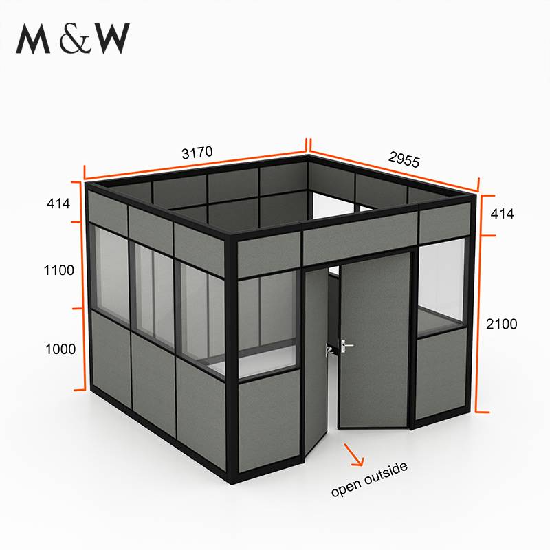 M&W Foshan Manufacture Partition Office Wall Glass Demountable Interior Glass Office Partition