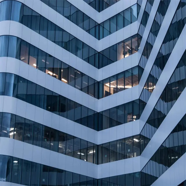 Skyscrape Waterproof Aluminium Frame Structural Double Tempered Glazing Unitized Glass Curtain Wall System