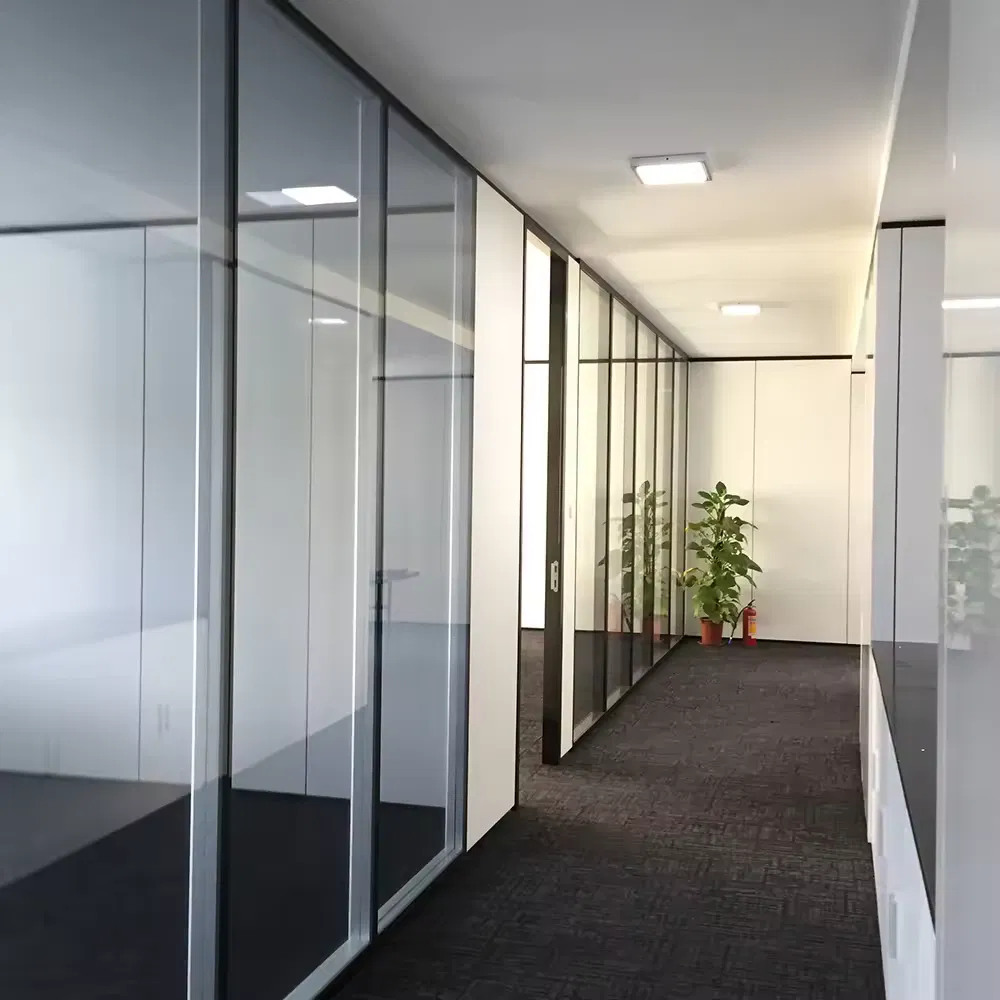 Lockable Interior Office Glass Partition System