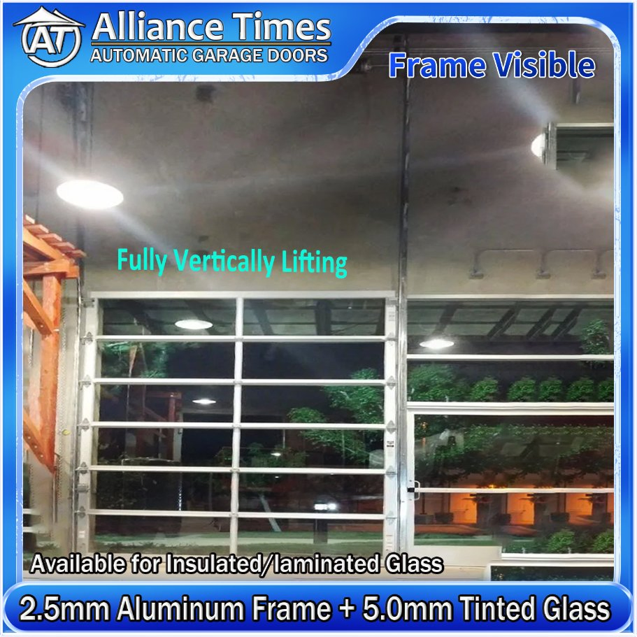 800n Power Force Aluminum Tinted Glass Panels Garage Door System
